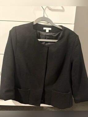 New York & Co Black Sparkly 3/4 Sleeve Blazer
